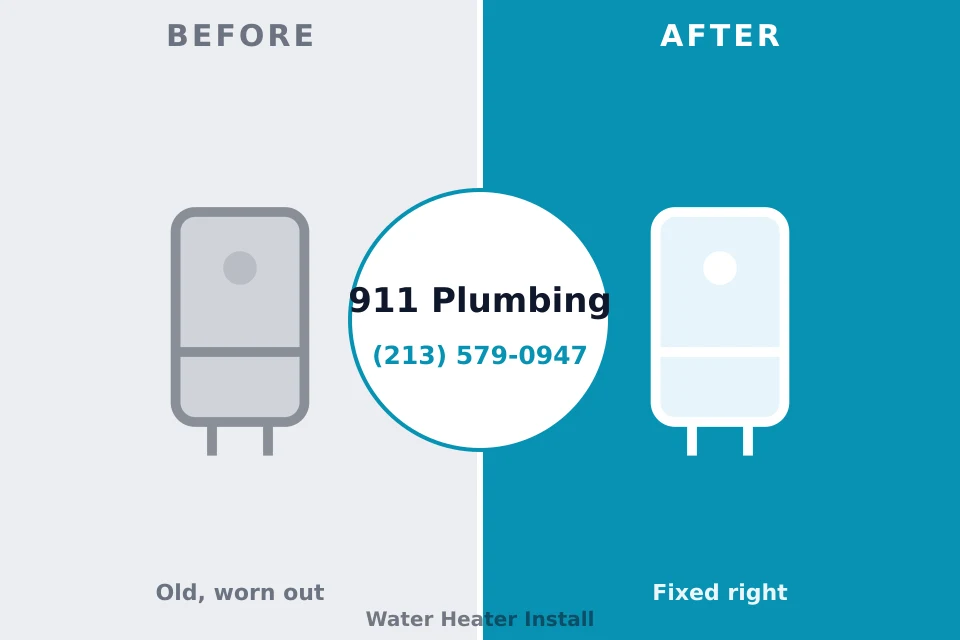 Before and after: plumbing repair Wink, TX